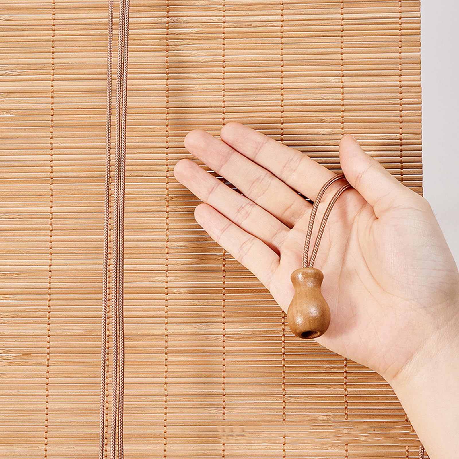 Store Enrouleur Bambou Naturel/Store Venitien Bois/Store Fenetre Occultant Exterieur,Protection Solaire Intimité Écran,pour Fenêtres/Portes,Personnalisable,Largeur×Hauteur (100cm x 230cm)