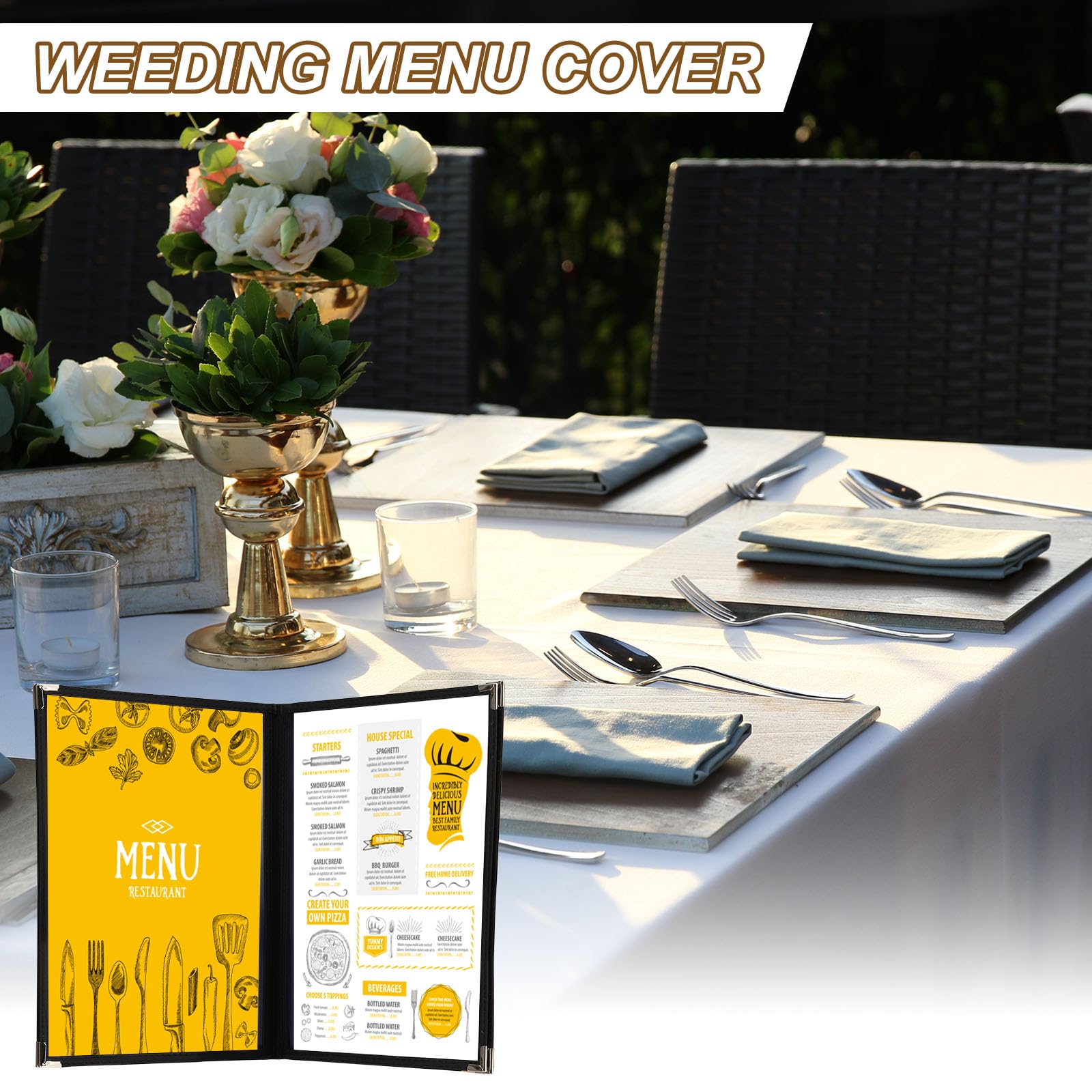 PATIKIL Okładki menu, 20 sztuk, pokrowiec na restaurację, przezroczyste rękawy, przezroczyste, 4 strony, 8 stron, plastikowe foldery, foldery, do baru, restauracji, ciężarówki, koktajli, menu, czarne,