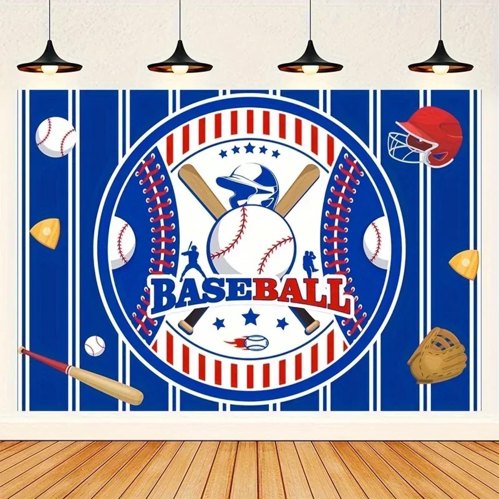 baner, baner, tło urodzinowe, dekoracje urodzinowe baseballowe, tło zdjęcia