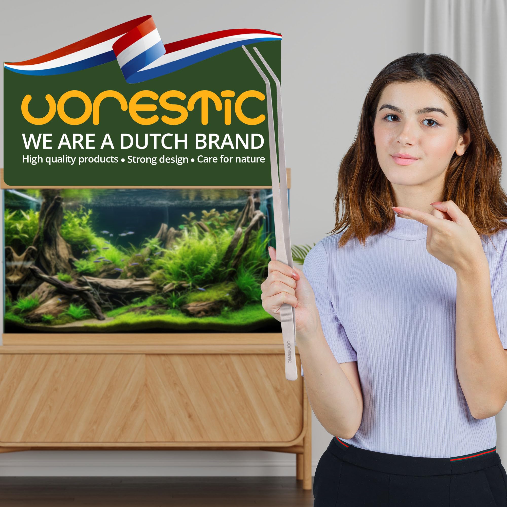VORESTIC Set de Pinzas Extra Largas para Acuario 60cm, Pinzas para Alimentación de Reptiles
