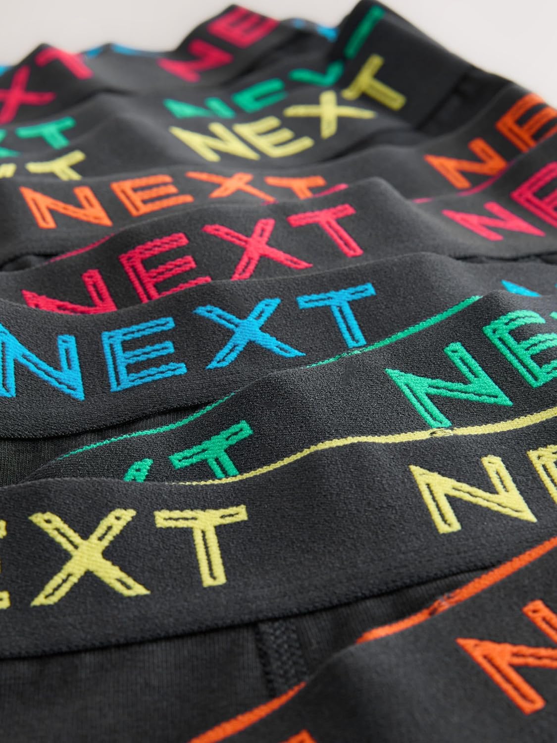 NEXT Boys Black with colour waistband Trunks 10 Pack 11-12Y | Super soft breathable cotton, flexible elastic waist, reliable and comfortable underwear for active days
