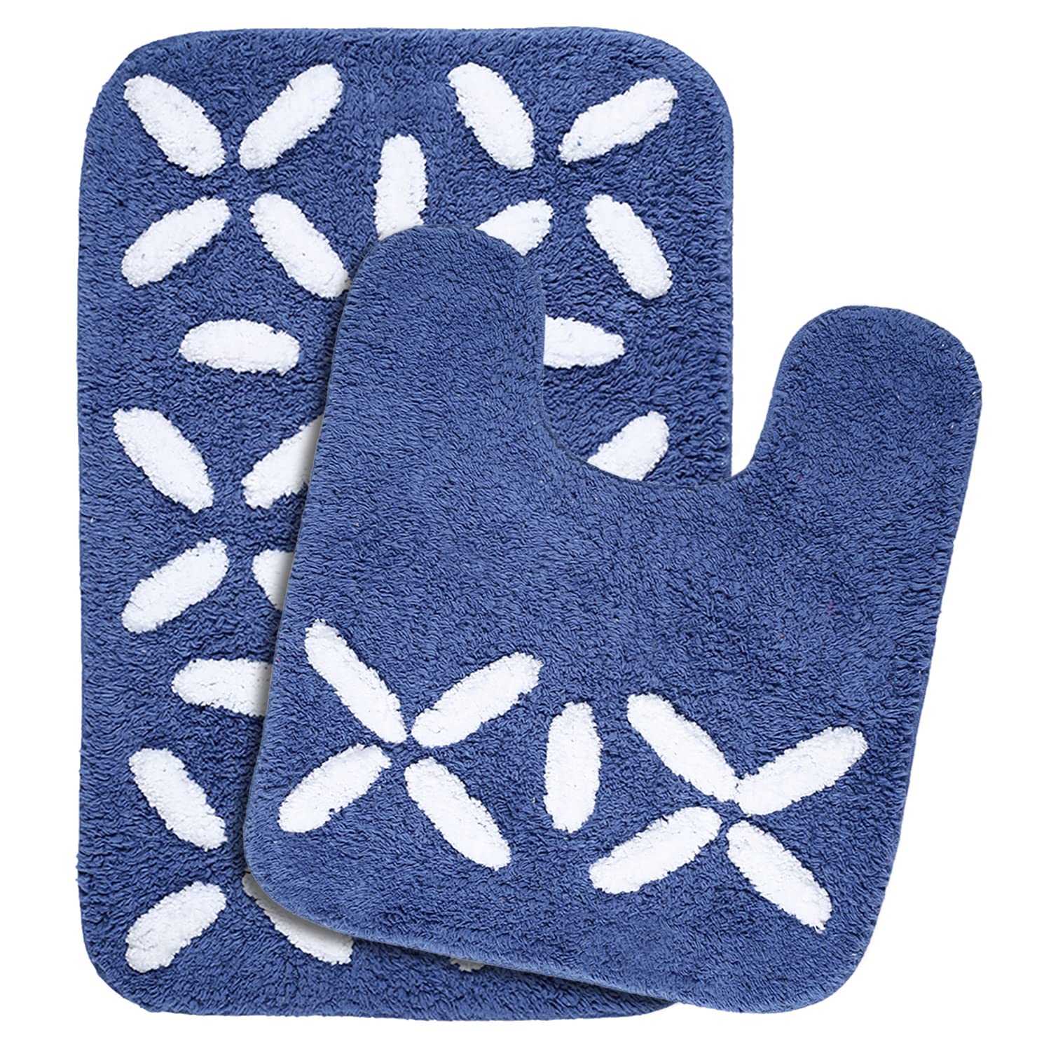 Saral Home Cotton Bathmat with Contour mat(Blue, 40X60 cm)-picture-16