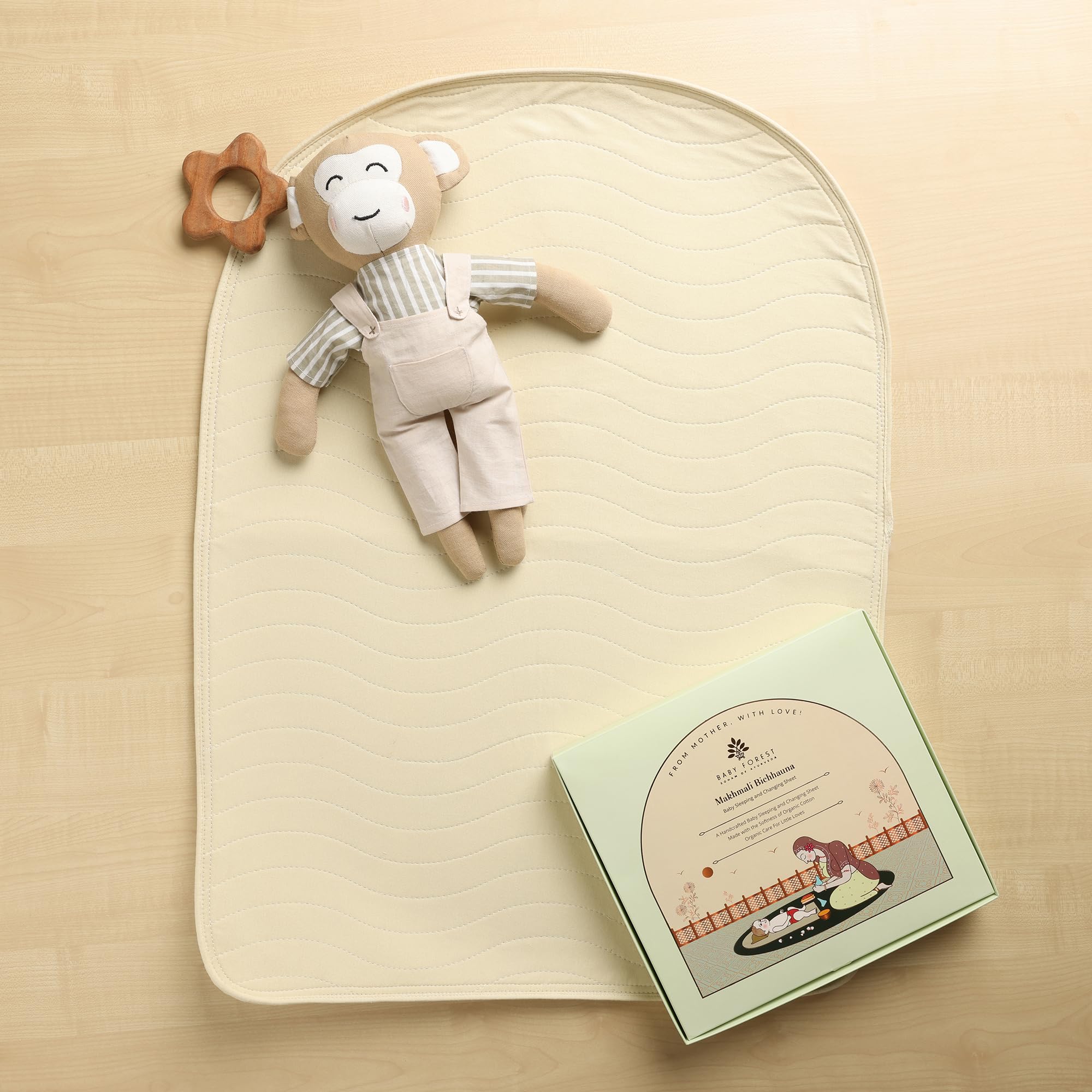 Baby Forest Makhmali Bichhauna - Baby Sleeping and Changing Sheet | 100% Organic Cotton | Soft & Durable Fabric | Highly Absorbent | Safe for Baby | Washer/Dryer Safe | Size 50cm x 70cm 1
