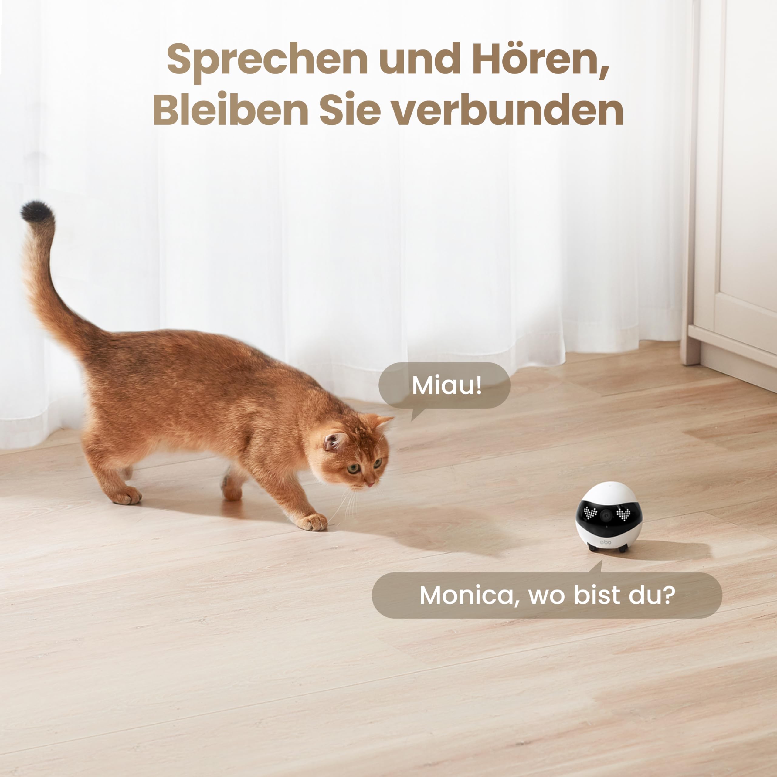 Enabot EBO Air 2 FamilyBot-Intelligenter 2K Telecamera di sorveglianza Robot con autoscarica, robot Patrol per la sorveglianza domestica, telecamera wireless per cani e gatti con visione notturna