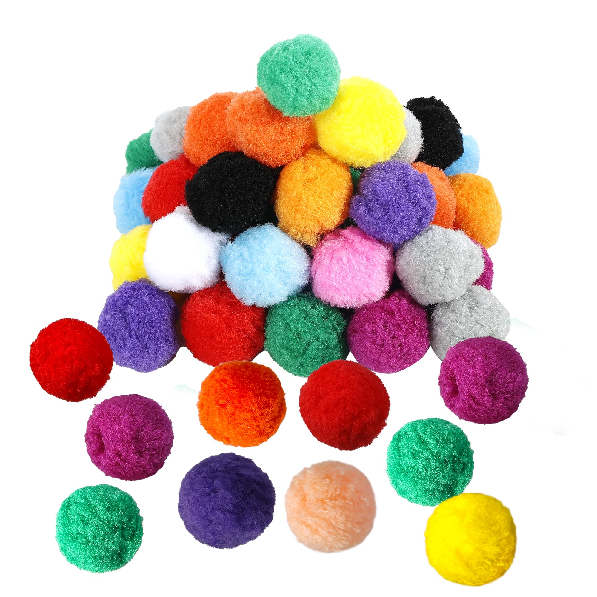 Pllieay 60pcs 15 Colors 6.3CM Very Large Assorted Pom Poms Arts and Crafts for DIY Creative Crafts Decorations