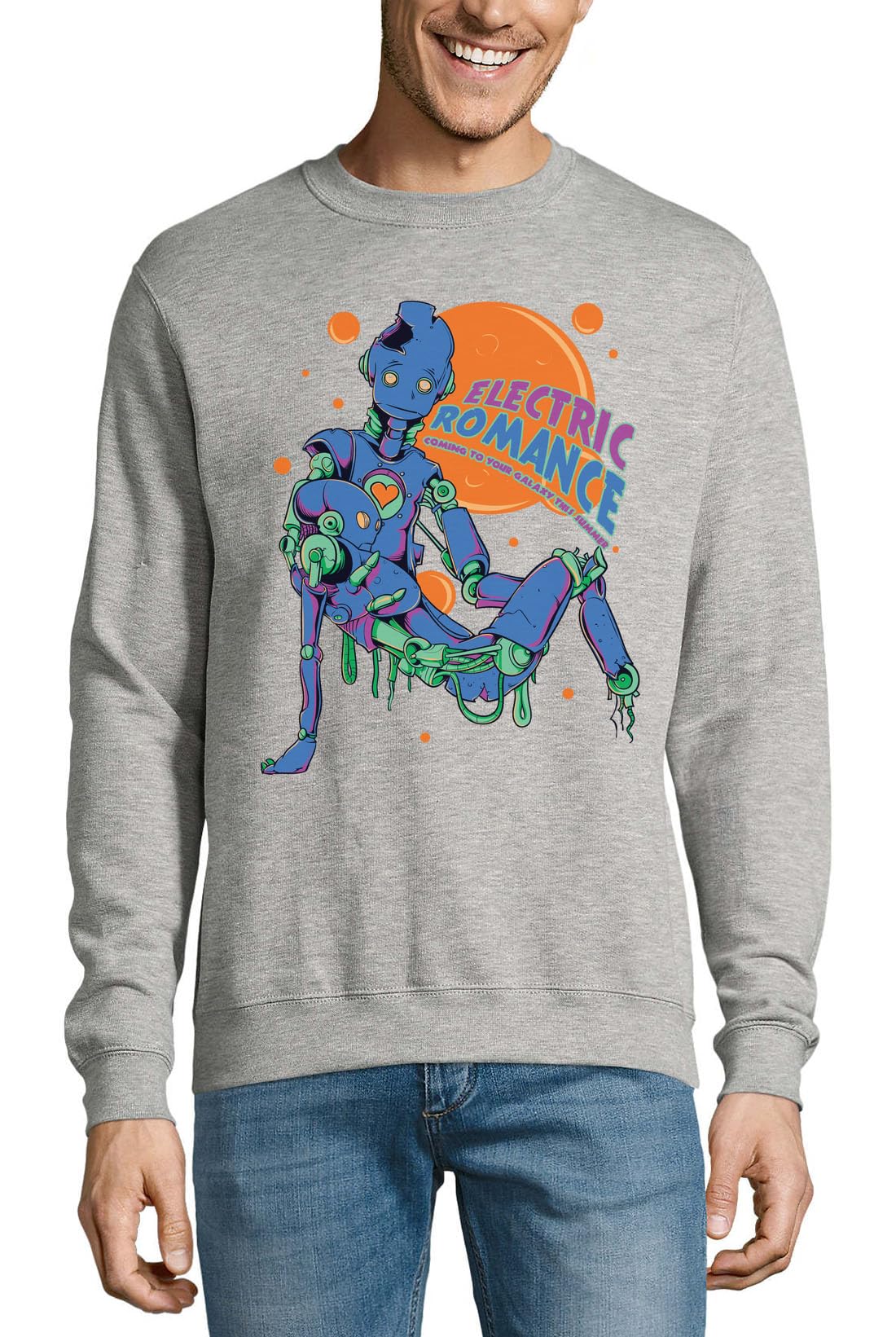 Electric Romance Coming To Your Galaxy This Summer Bawełniany Sweter Bluza Sweter Sweter Szary
