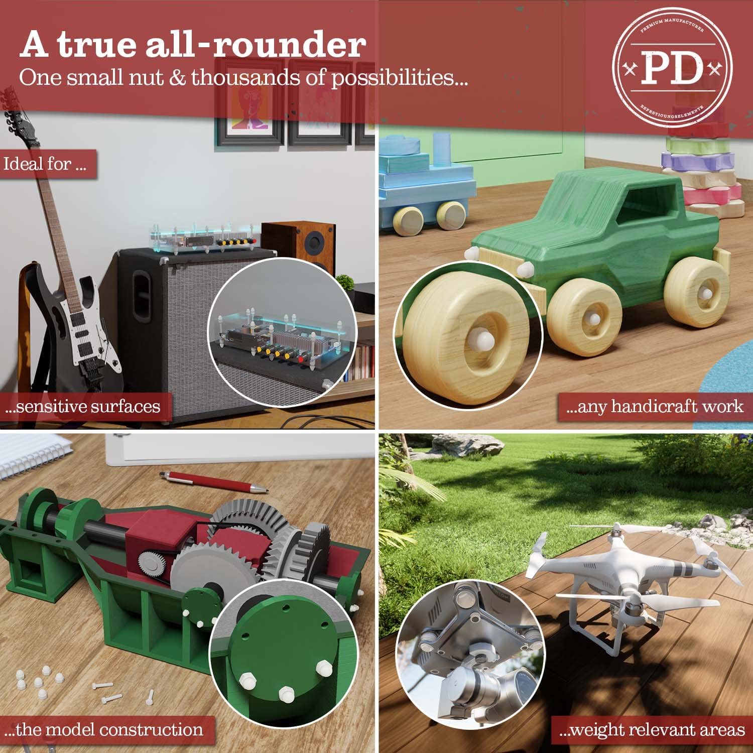 Dadi A Cappuccio M8 In Nylon - 5 Pezzi DIN 1587 - Per Viti E Barre Filettate - Dadi Protettivi - Foto 3