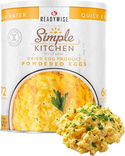 SIMPLE KITCHEN Powdered Eggs #10 Can, 72 Servings, Emergency Camping Food