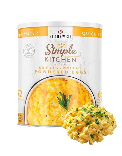 SIMPLE KITCHEN Powdered Eggs #10 Can, 72 Servings, Emergency Camping Food - Powdered Eggs - 72 Serving Can