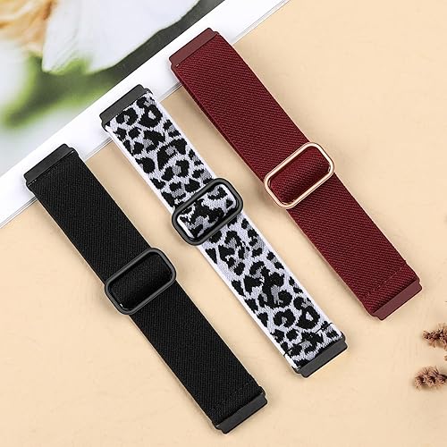 Miniatura 10 de Maledan Paquete de 3 bandas elásticas compatibles con Fitbit VersaVersa Lite SEFitbit Versa 2 bandas para mujeres y hombres, correa de nailon