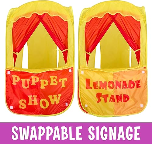 Miniatura 5 de Playbees Puppet Show - Tienda de campaña emergente con escenario frontal para niños pequeños, teatro, tienda de juegos de simulación para niños,