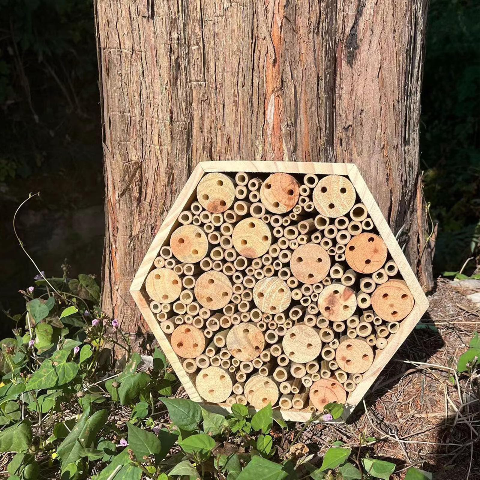 Hotel in Legno con camere nidificazione per impollinatori da Giardino, Regalo per Forniture per Apicoltura