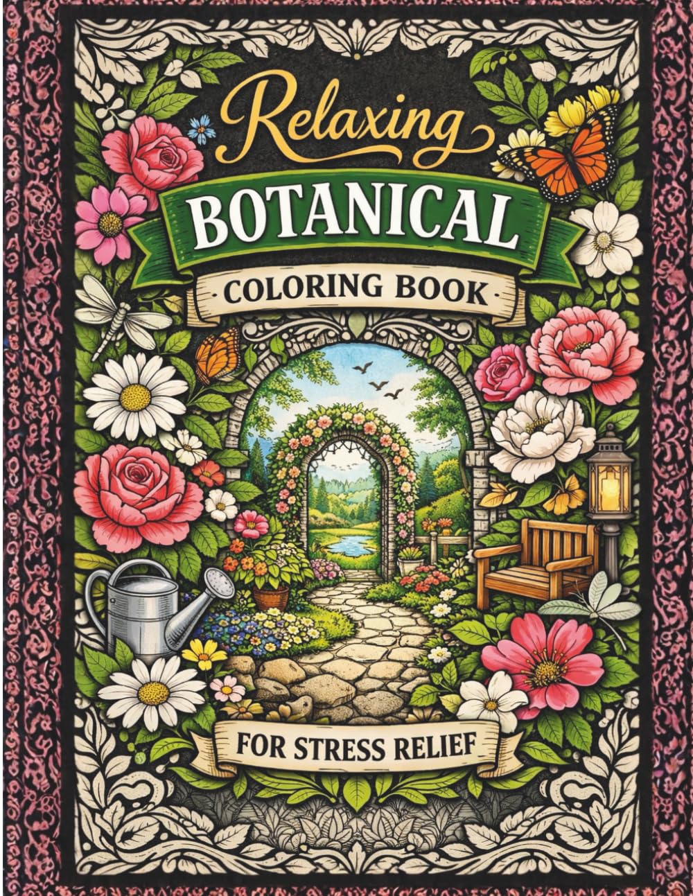 Relaxing Botanical Coloring Book for Stress Relief: Beautiful Gardens, Flowers, and Nature Scenes for Relaxation and Mindfulness