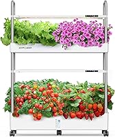 Vista 9 de Kit de Sistema de Cultivo Hidropónico de Jardín Interior Ahopegarden: Kit de Jardín de Hierbas Interior de 60 Cápsulas con Luz de Crecimiento LED