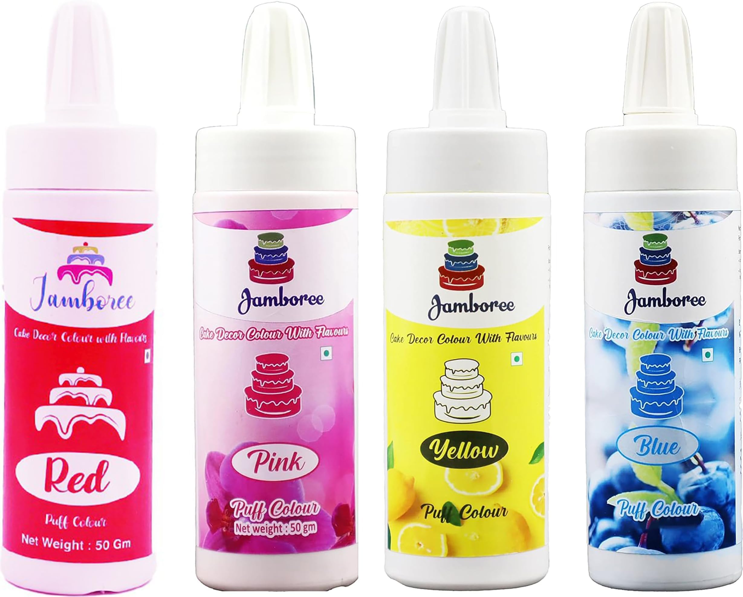 Edible Puff Color|Phus Phus Spray Color for Cakes Decoration |Color Dust Pack of 4