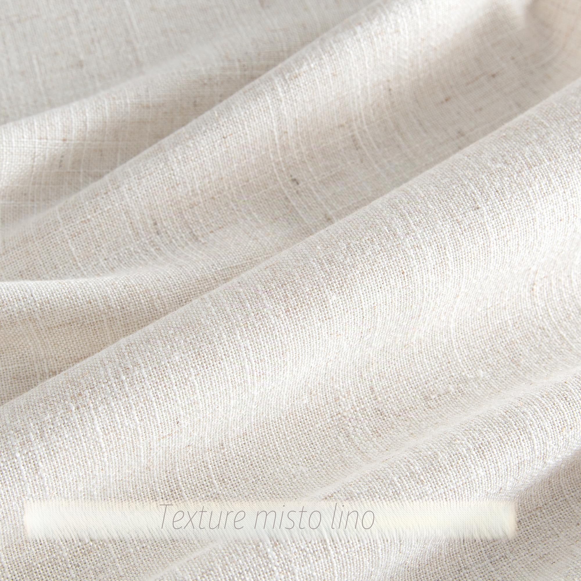 PONY DANCE Spesse Tende Lino per Interni Semitrasparenti Decorazioni Larghe Tende per Salotto con Fettuccia Linen Curtain Camera da Letto 1 Pezzo 300x245 CM, Crema