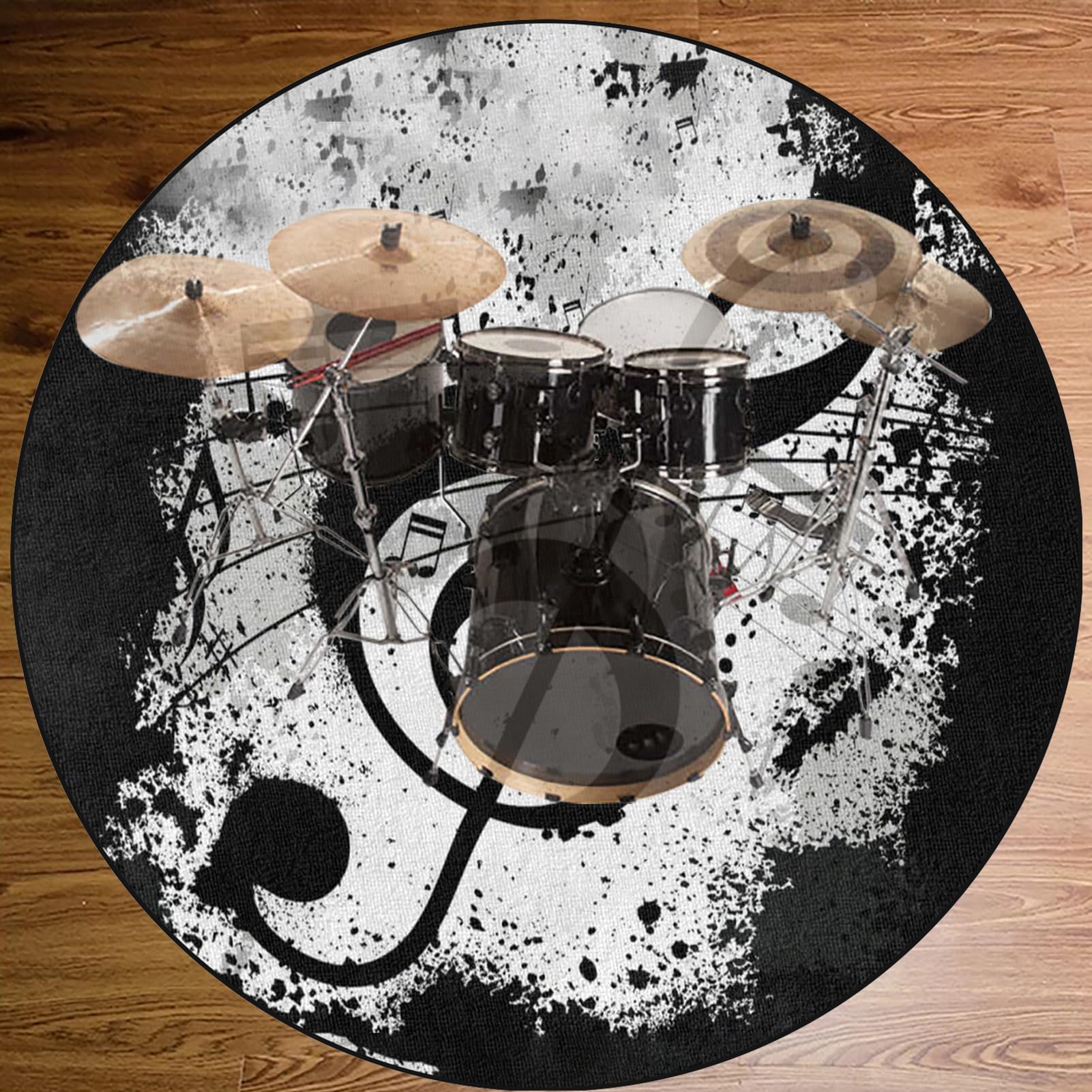 Dywan perkusyjny, okrągły, izolacja akustyczna, profesjonalny elektroniczny jazz, zestaw do perkusji basowych, werbla, perkusji i innych instrumentów, 160 cm