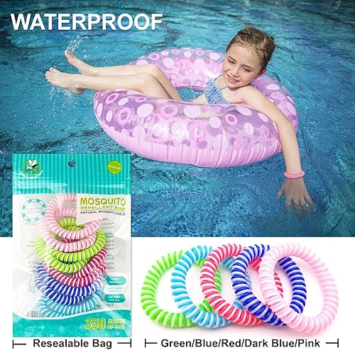 Miniatura 3 de Paquete de 20 pulseras repelentes de mosquitos, bandas repelentes de mosquitos envueltas individualmente para niños y adultos, pulseras repelentes