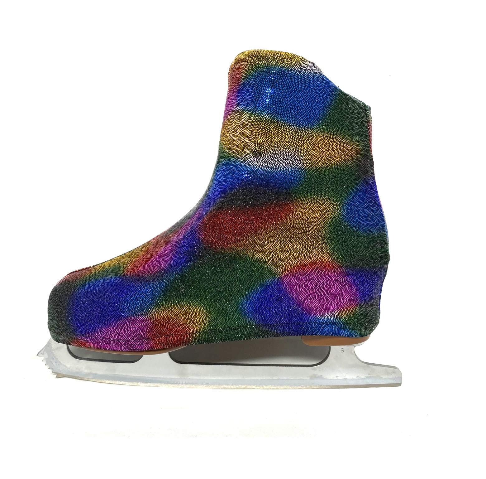 Kami-So Metallic Figure Skating Boot Covers | Hockey Ice Skates Protection Against Scratches, Scuffs, and Dirt | Stylish Skate Shoes Cover | Ice Skating Accessories | Rainbow - Adult Size