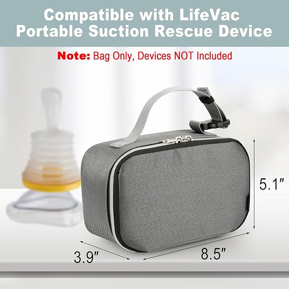Travel Carrying Bag for Lifevac Travel Kit, Case for Airway Suction, Gray