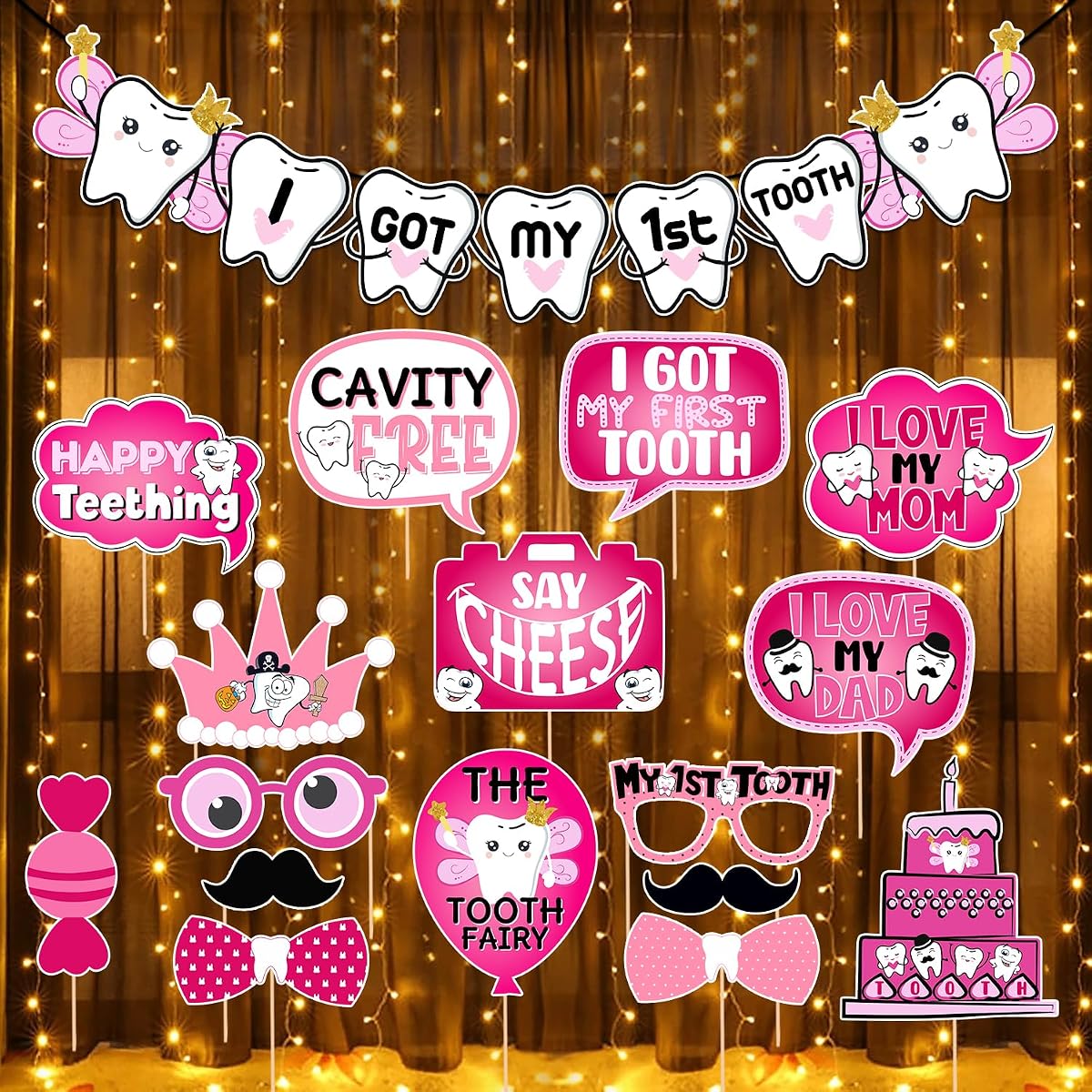 Zyozique First Tooth Decoration Items Combo - I Got My First Tooth Paper Banner