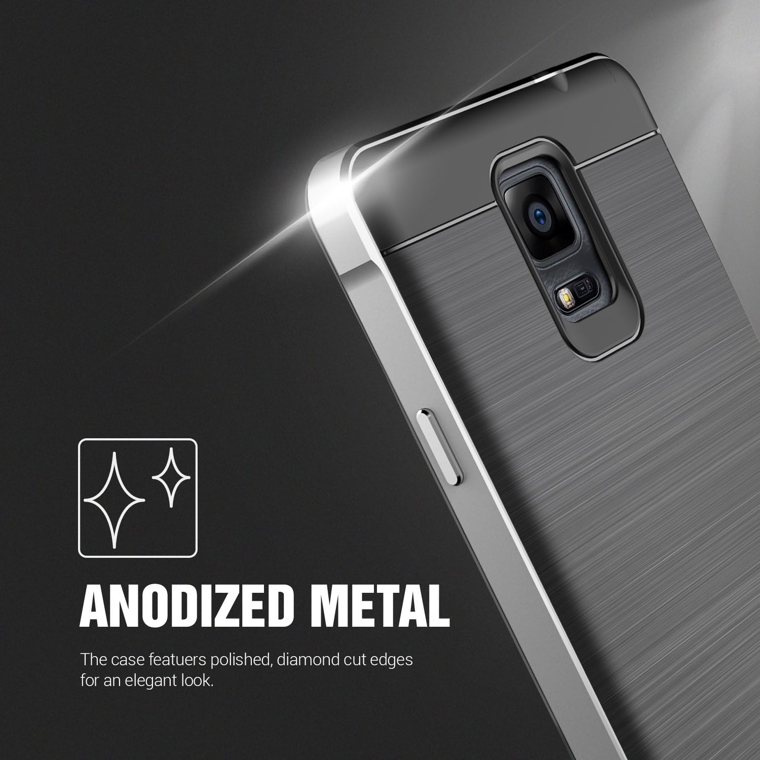 Galaxy Note 4 Case, Verus [New Iron Shield][Satin Silver] - [Aluminum Metal Frame][Drop Protection] for Samsung Note 4