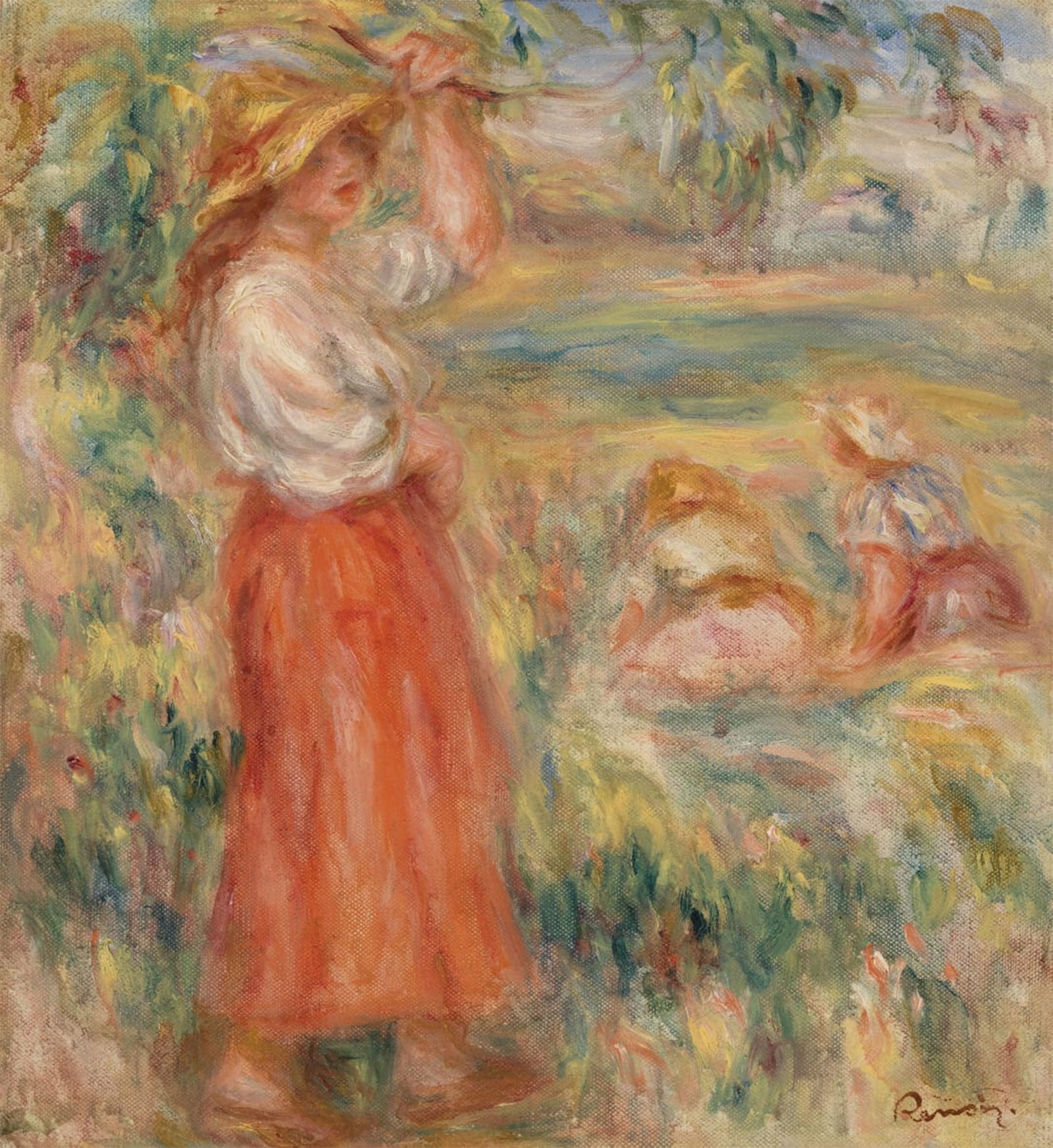 ARTXLXXBN Famous Art Print Poster Vintage Wall Art Women in the Fields by Pierre Auguste Renoir Canvas Art Poster for Home Decor 60x90cm