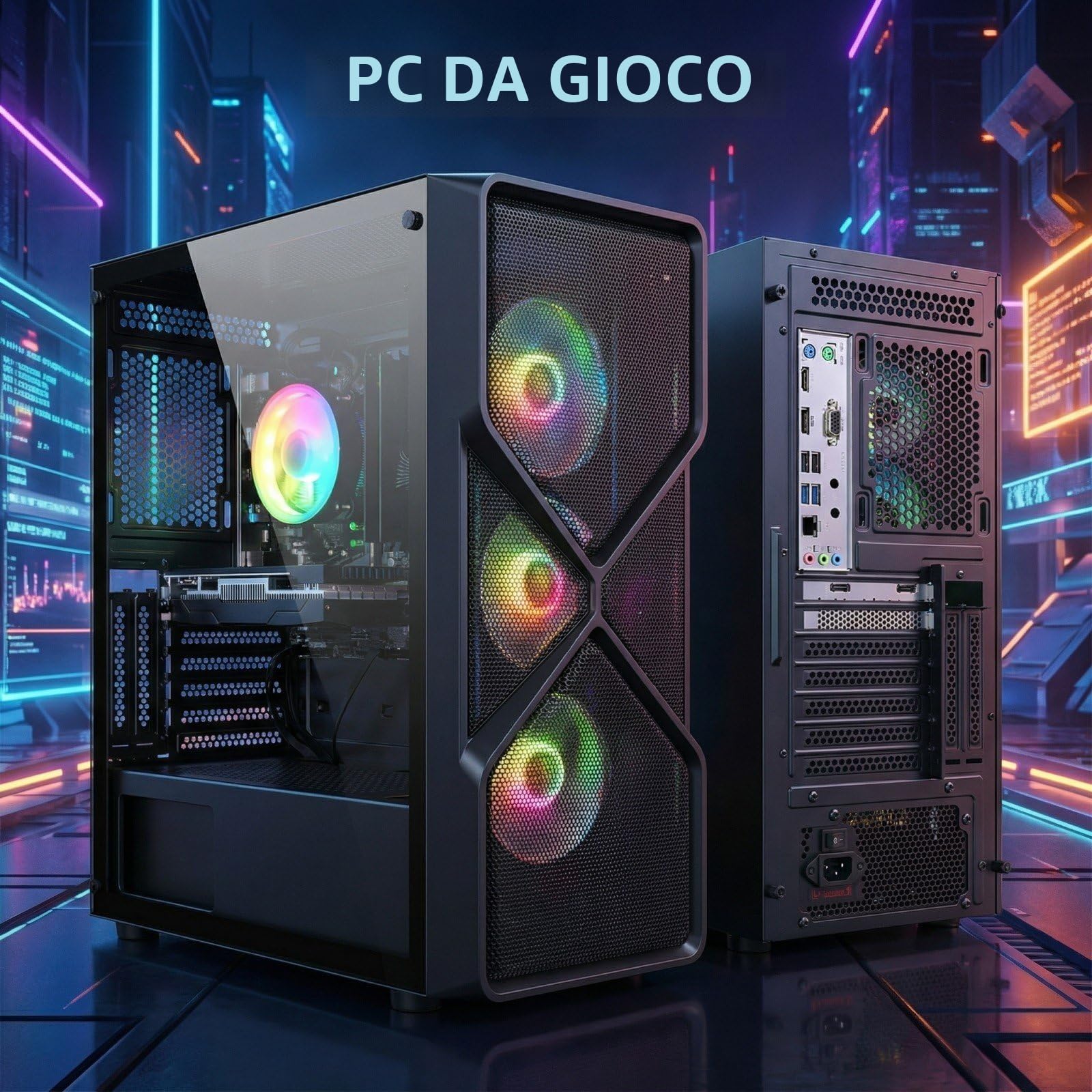 PC Gaming Fisso Core i7 8 gen 4.1 GHz Nvidia RTX 3050 6GB GDDR6 32GB DDR4 RAM 1TB SSD WiFi 6 Windows 11 Pro