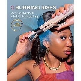 TYMO Airflow 2.0 Curling Iron Flat Iron - Hair Straightener and Curler 2 in 1, 1.25 Inch Curling Wand for Long Short Hair, Dual Voltage for Travel, 54 Million Ionic, Anti-Tangle, 5 Temps, Gold Blush