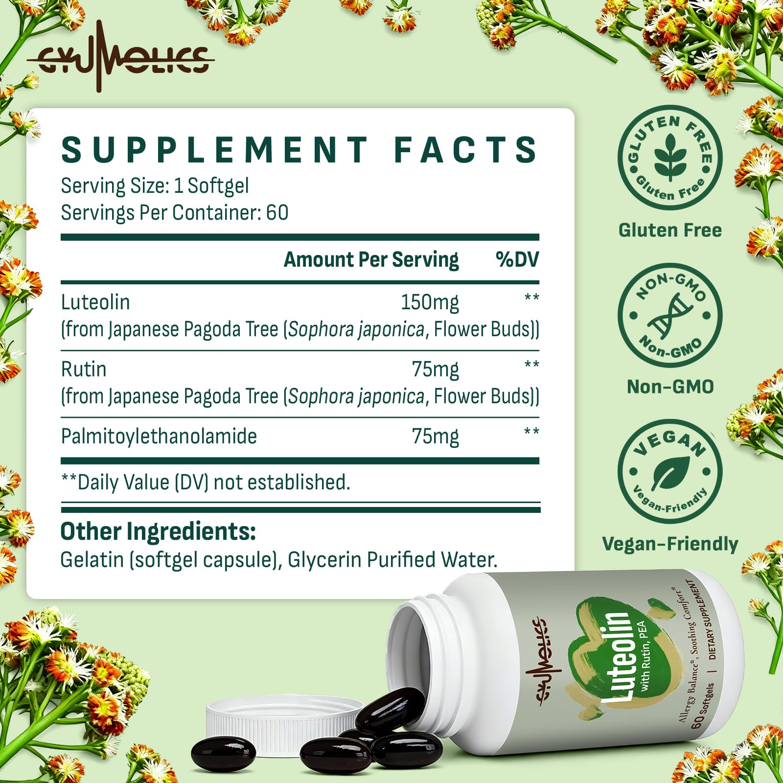 Luteolin Supplement 300mg, Luteolin 60 Softgels — Amazon image 5