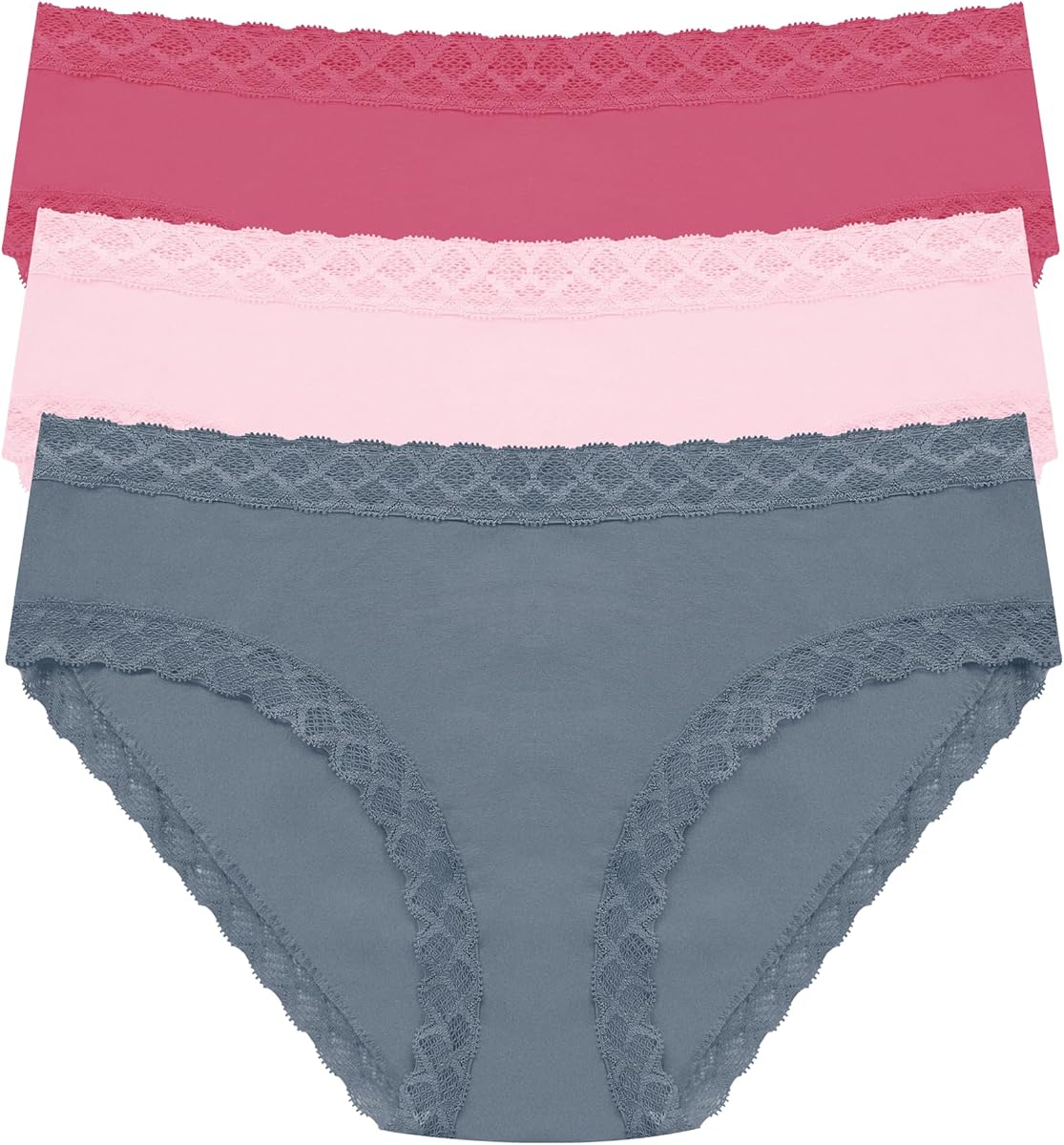 Natori Bliss Girl Brief paquete de 3 bragas para mujer, Bliss Girl Brief paquete de 3 bragas