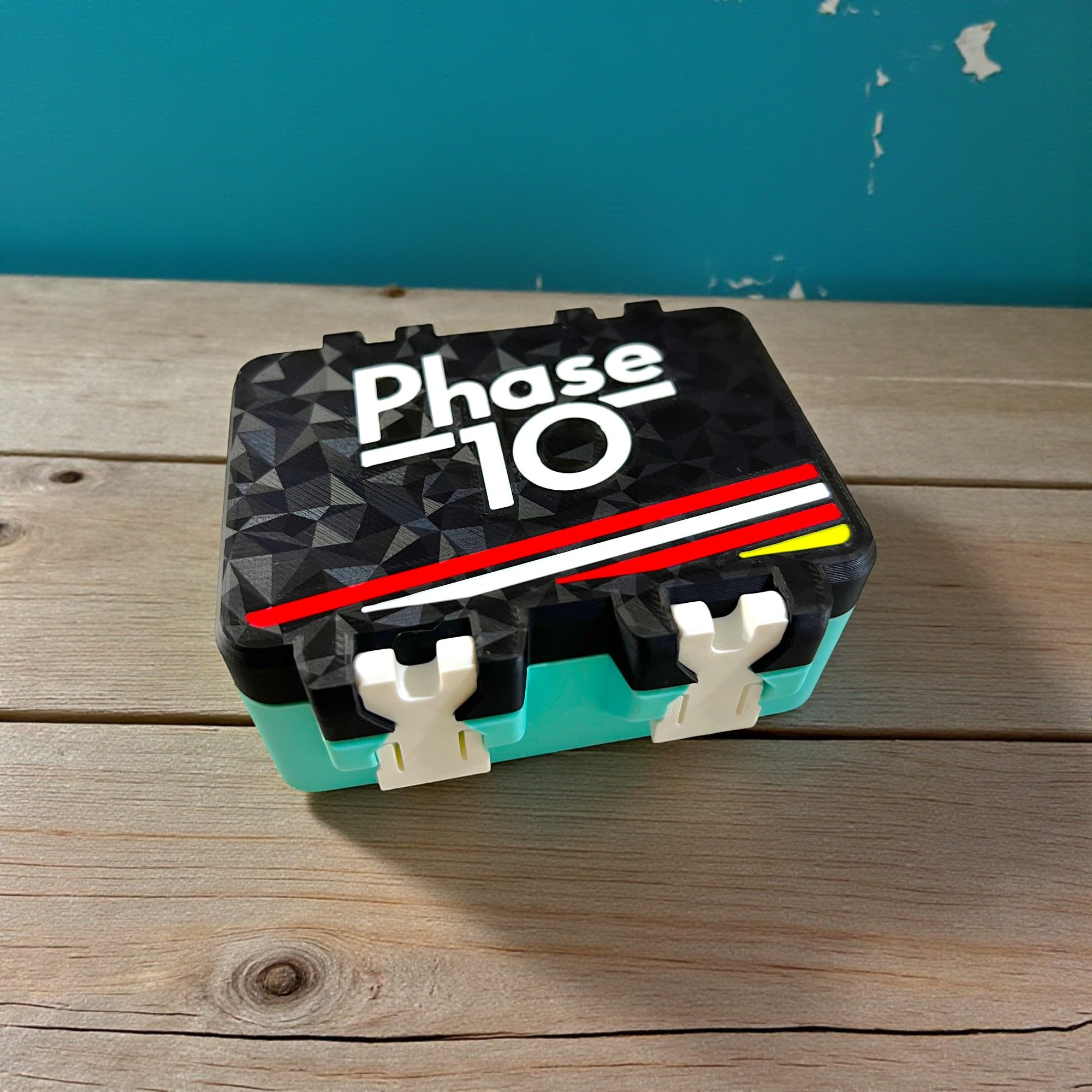 Sentosa Phase10 Card Game Storage Box with Detachable Tray, Snap-On Locks, Plastic (Storage Box + 1 Phase Card Deck)-image-0