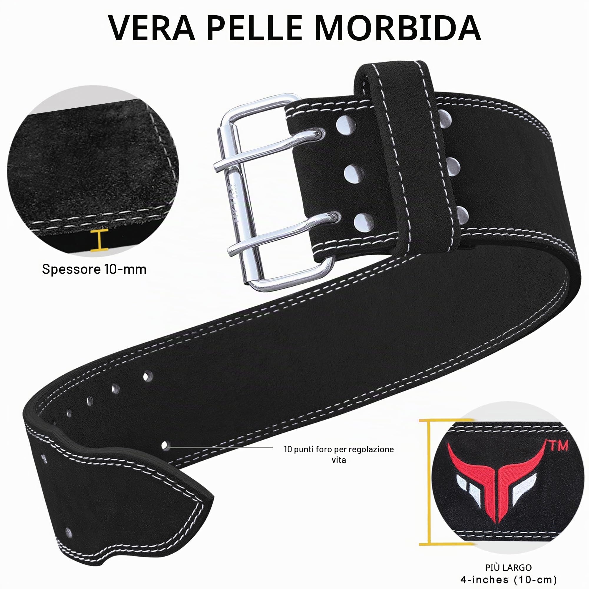 Mytra Fusion Power Weight Lifting Belt L4 Weight Training Leather Belt Power Belts for Squats Workout