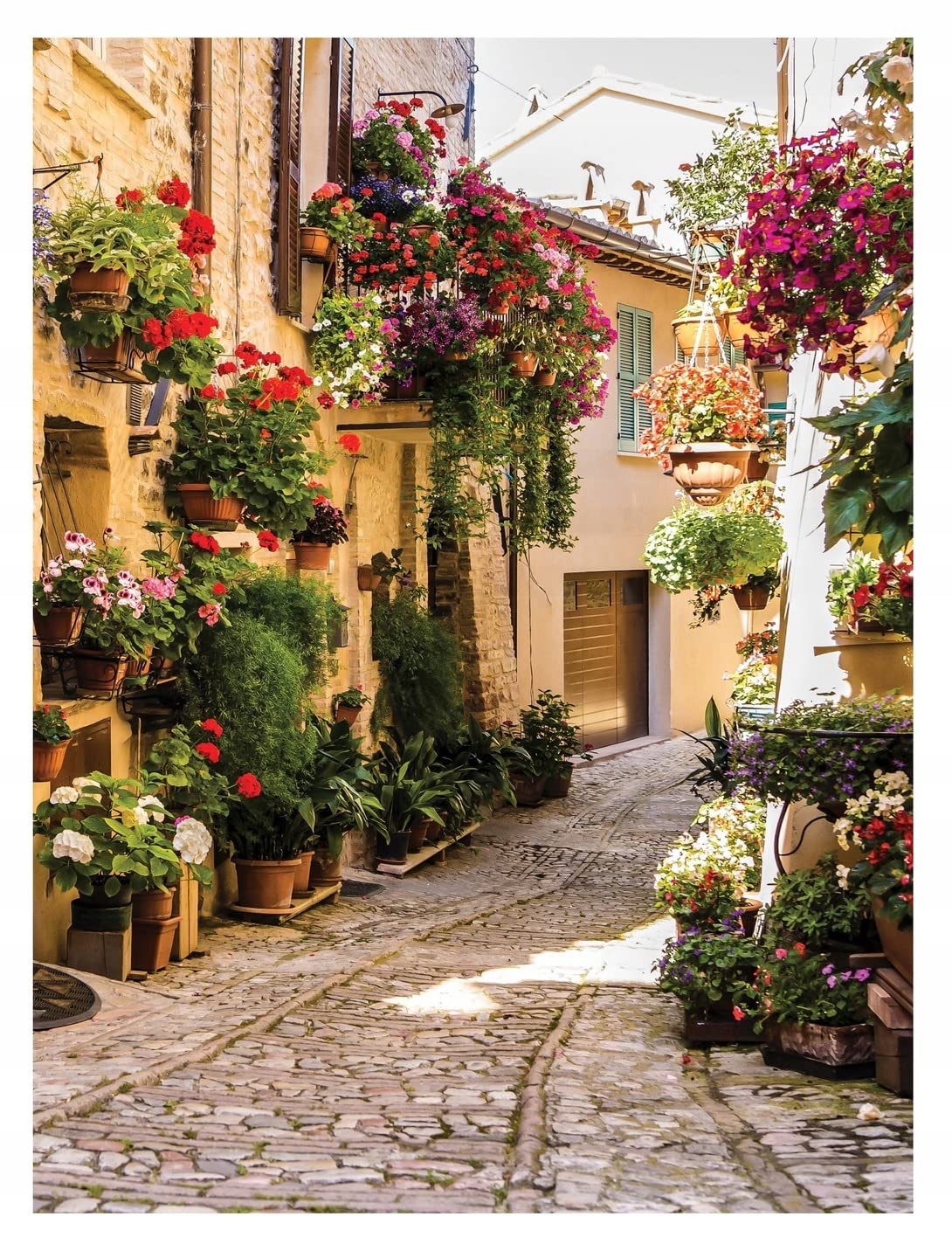 WallArena Fototapete Gasse 3D Effekt Italien Toskana BxH 184x254 cm | Hochwertige Vliestapete, Inkl. Kleister, Fototapete Vertikal Gasse - Dank unserer Fototapete erhält Ihr Zimmer einen
