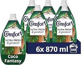 Comfort Ultra Fresh & Protect Coco Fantasy Fabric Conditioner with Pro-Fibre Technology Protects Colour and Shape 58 washes(870 ml) - Case pack of 6