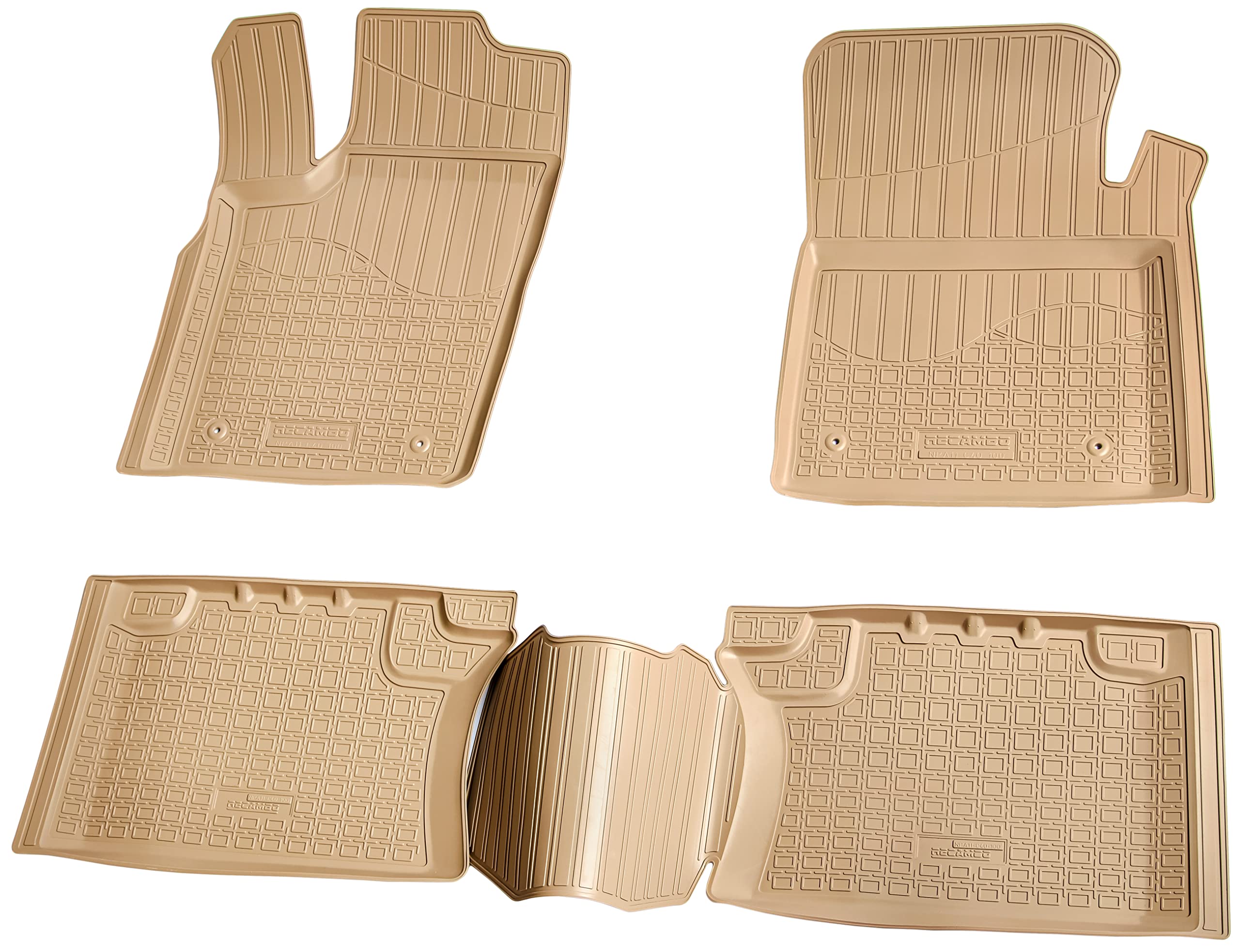 Recambo Tappetini in gomma 3D compatibili con JEEP Grand Cherokee | WK2 | dal 2010 > | Tappetini in gomma | su misura | con bordo | beige