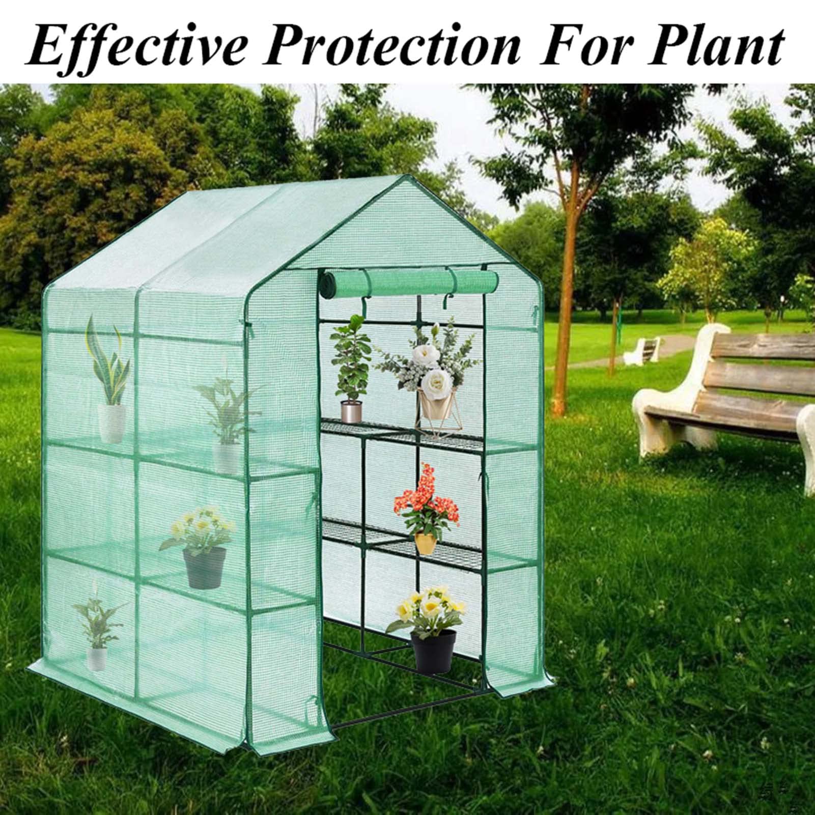 YSUEFIJO Invernaderos Huerto Grandes, Invernadero Jardin Exterior, Invernadero Tunel con Puerta, Invernadero de Lámina, Casa de Tomate, para Cultivo de Plantas Verduras