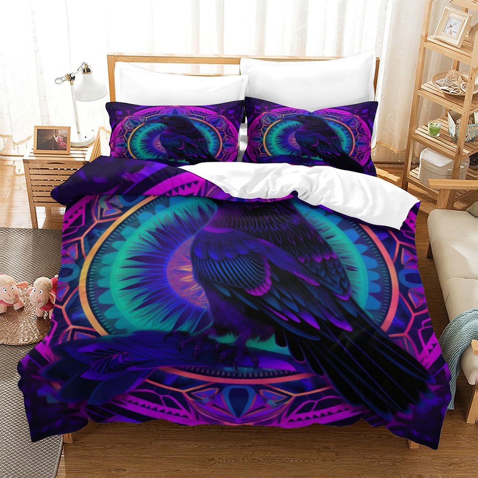 Housse de couette hypoallergénique et respirante parure lit 140x200