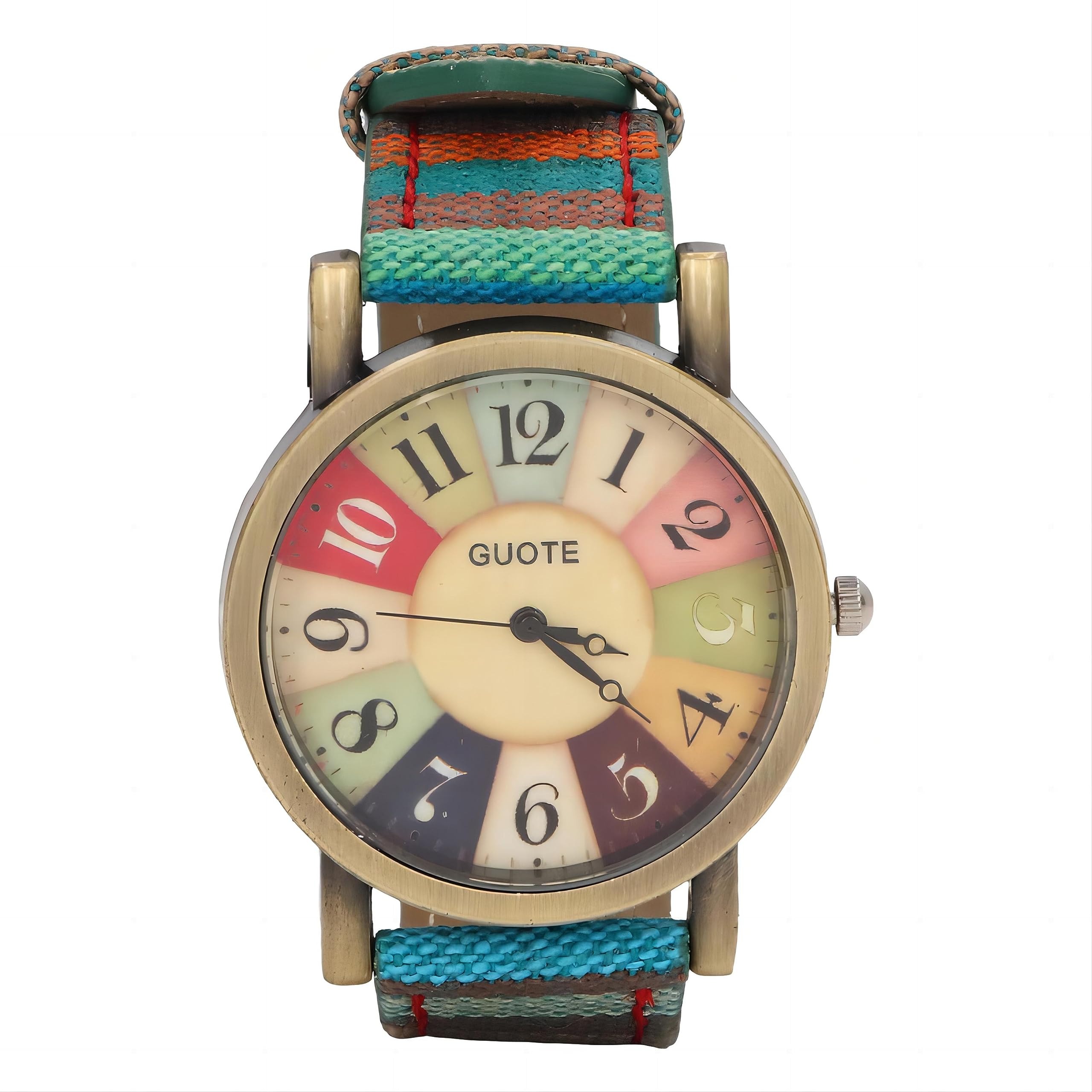 Multicolour Bohemian Brass PU Leather Women Watch for Birthday Party Gifting