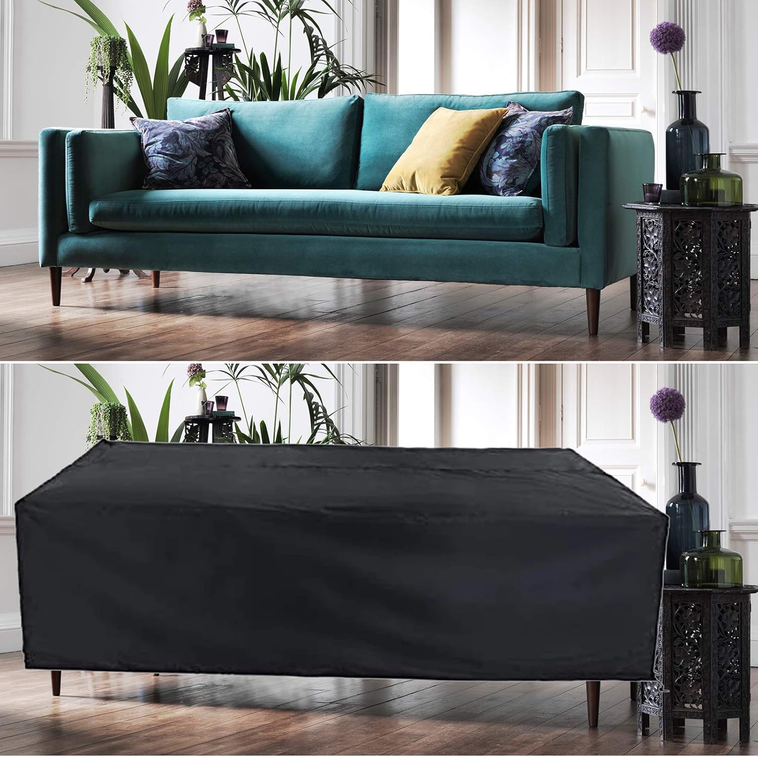 Patio Furniture Covers Waterproof Rectangular 35x35x35in, Garden Furniture Covers Square, Outdoor Table Chairs Set Cover, 420D Tear-Resistant, UV Resistant Snow Protection