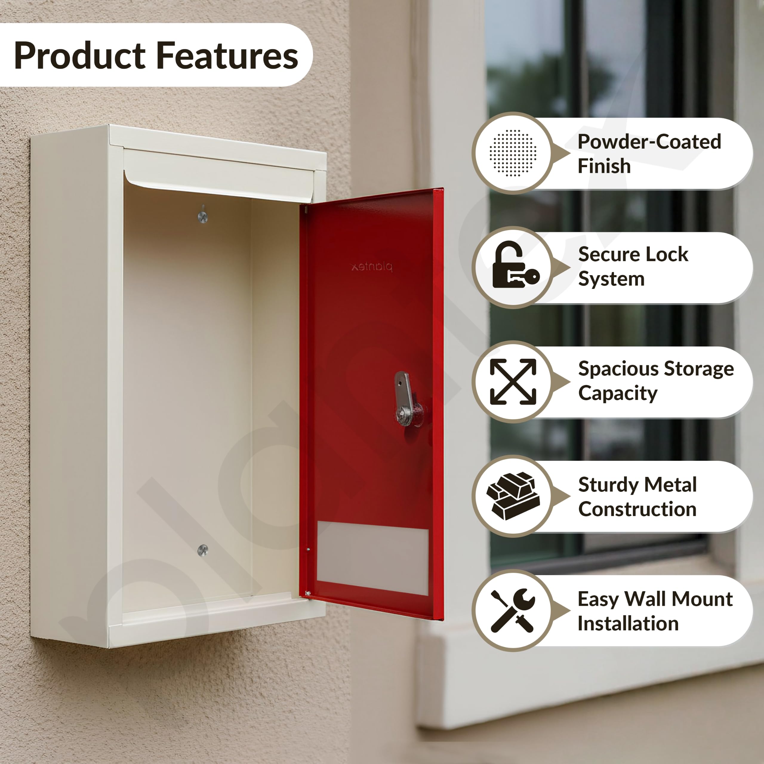 Plantex Letter Box - Lockable Mail Organizer -3