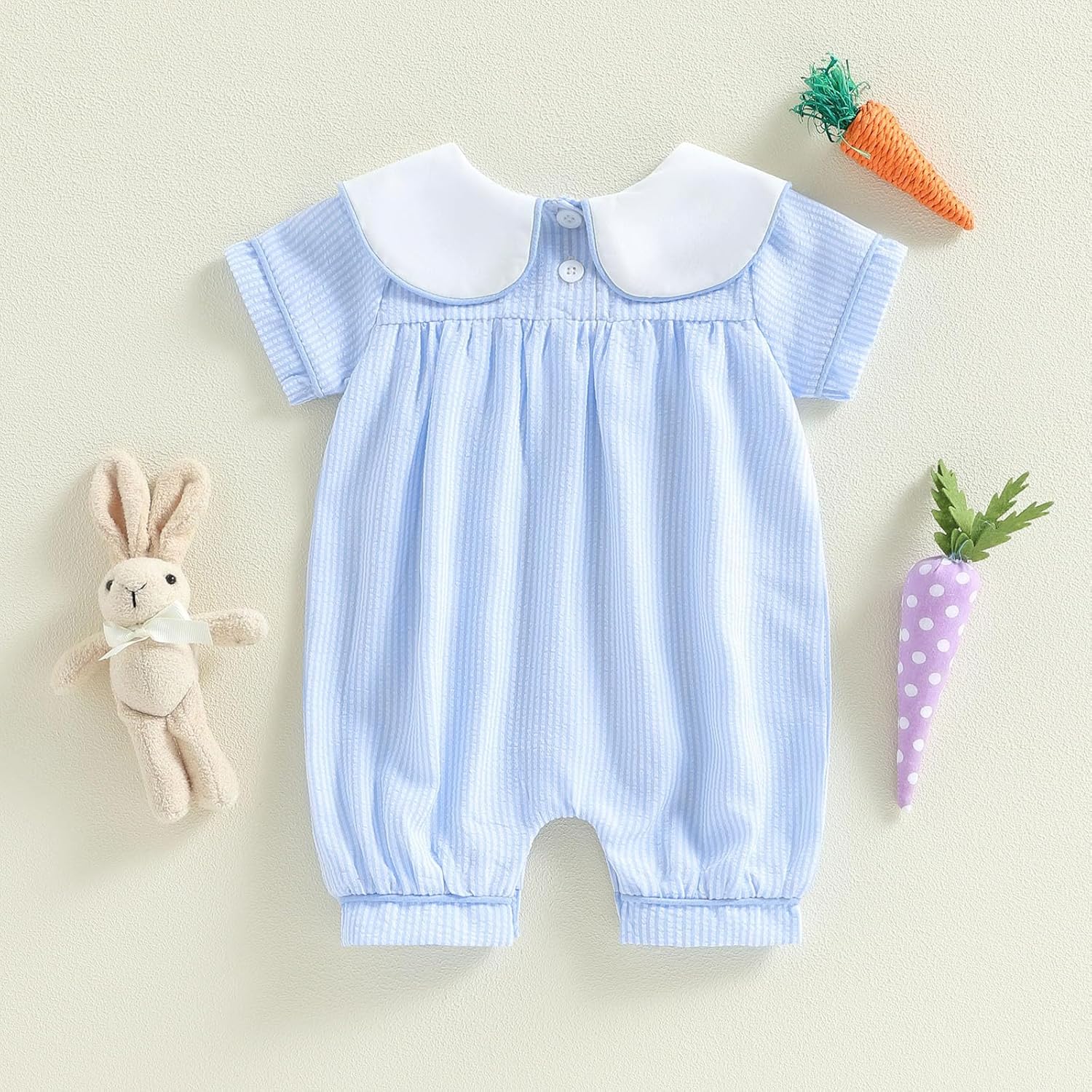 Easter Baby Boy Outfit Striped Cross Romper Short Sleeve Onesie Infant Cute Jumpsuit Spring Summer Church Clothes - Image 6