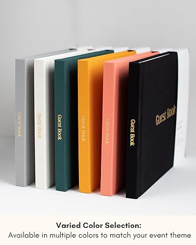 Miniatura 5 de Lamare Libro de invitados de boda, elegante libro de invitados de lino, recepción de bodas, baby shower, libro de visitas Polaroid para bodas y