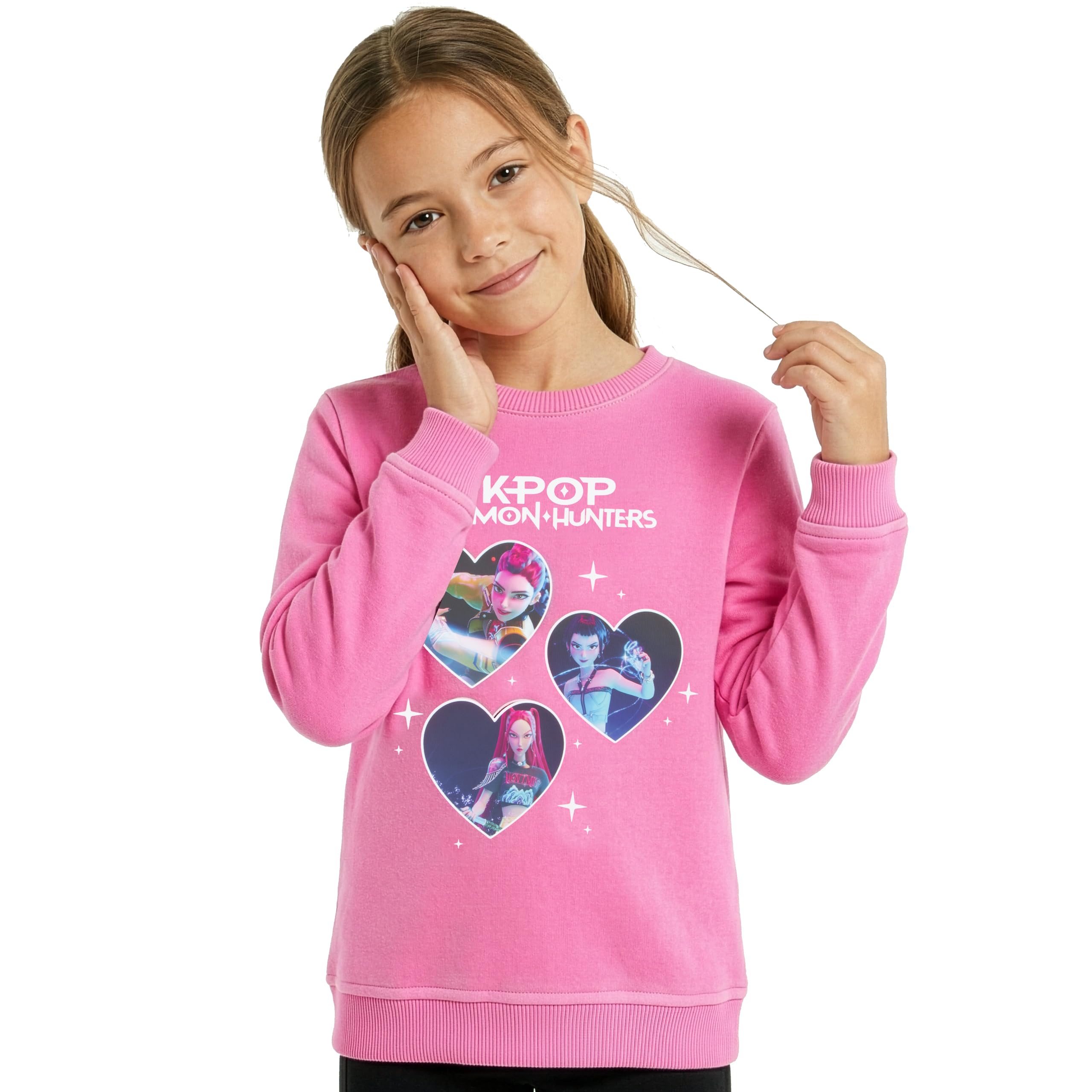 KPop Demon Hunters Pull, Sweat Enfant Mira, Rumi & Zoey, Kpop Hearts Huntrix Pull Fille
