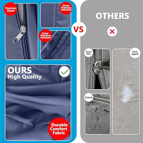 Miniatura 5 de SUSIE'S GARDEN Fundas de cojín de patio al aire libre, fundas impermeables de repuesto con cremallera para 5 piezas de muebles de patio, fundas para