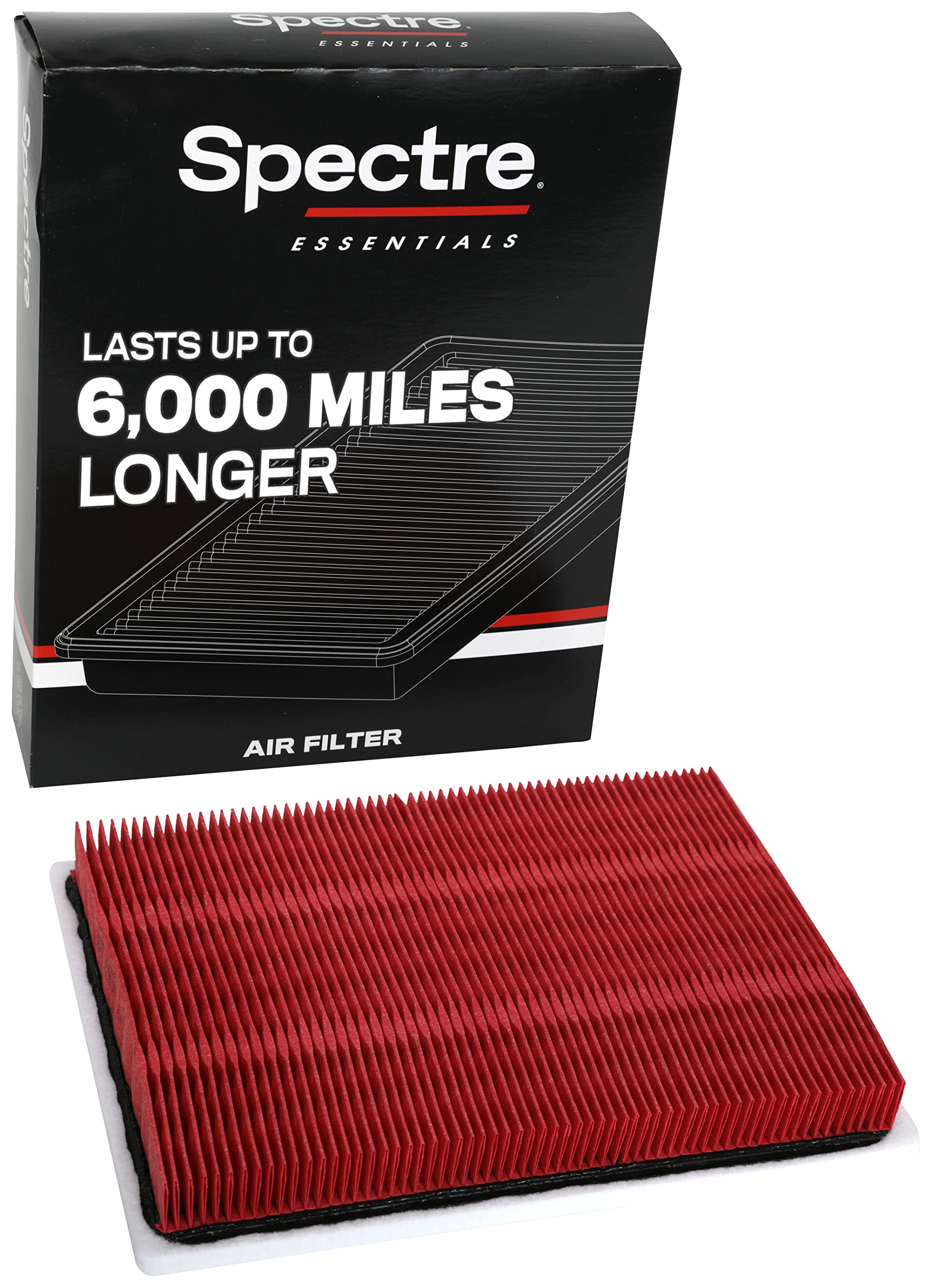 Spectre Essentials Engine Air Filter: Premium Car Air Filter, Lasts Up To 6,000 Miles Longer: Fits Select 2004-2008 FORD/LINCOLN V8 (F150, Lobo, F250/F350 Superduty, Mark LT, Navigator), SPA-2287