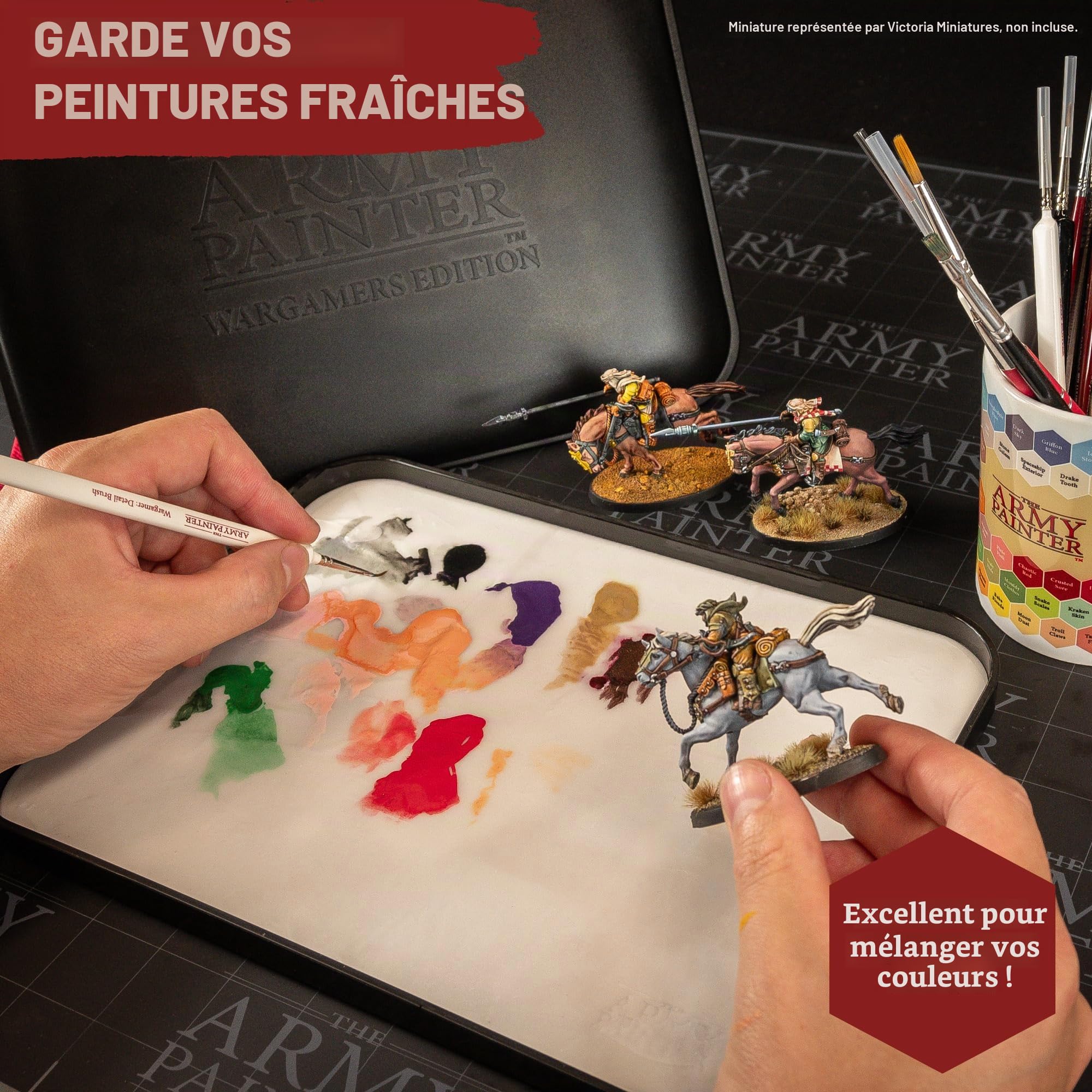 The Army Painter, Wargamers Edition XL Wet Palette, 50 feuilles hydro | 50 feuilles hydro, 2 mousses hydro et espace de rangement pour pinceaux, pour peintures acryliques