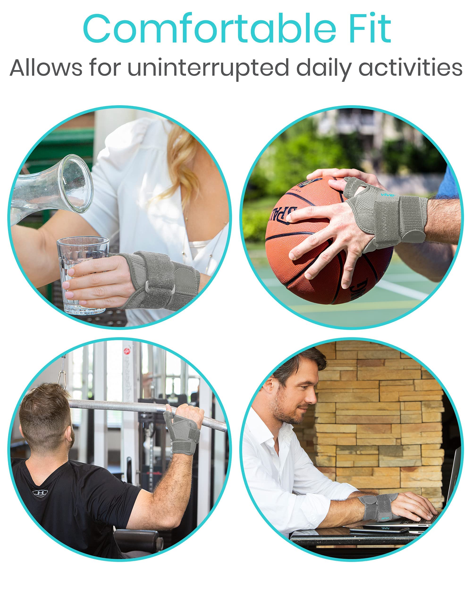 Vive Arthritis Thumb Splint Spica Support Brace for Right and Left Hand CMC Osteoarthritis