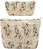 Makeup Bag, Set 2 Cosmetic Bags, Portable Pencil Case Makeup Pouch Travel Essentials Toiletry Bags for Women Girls