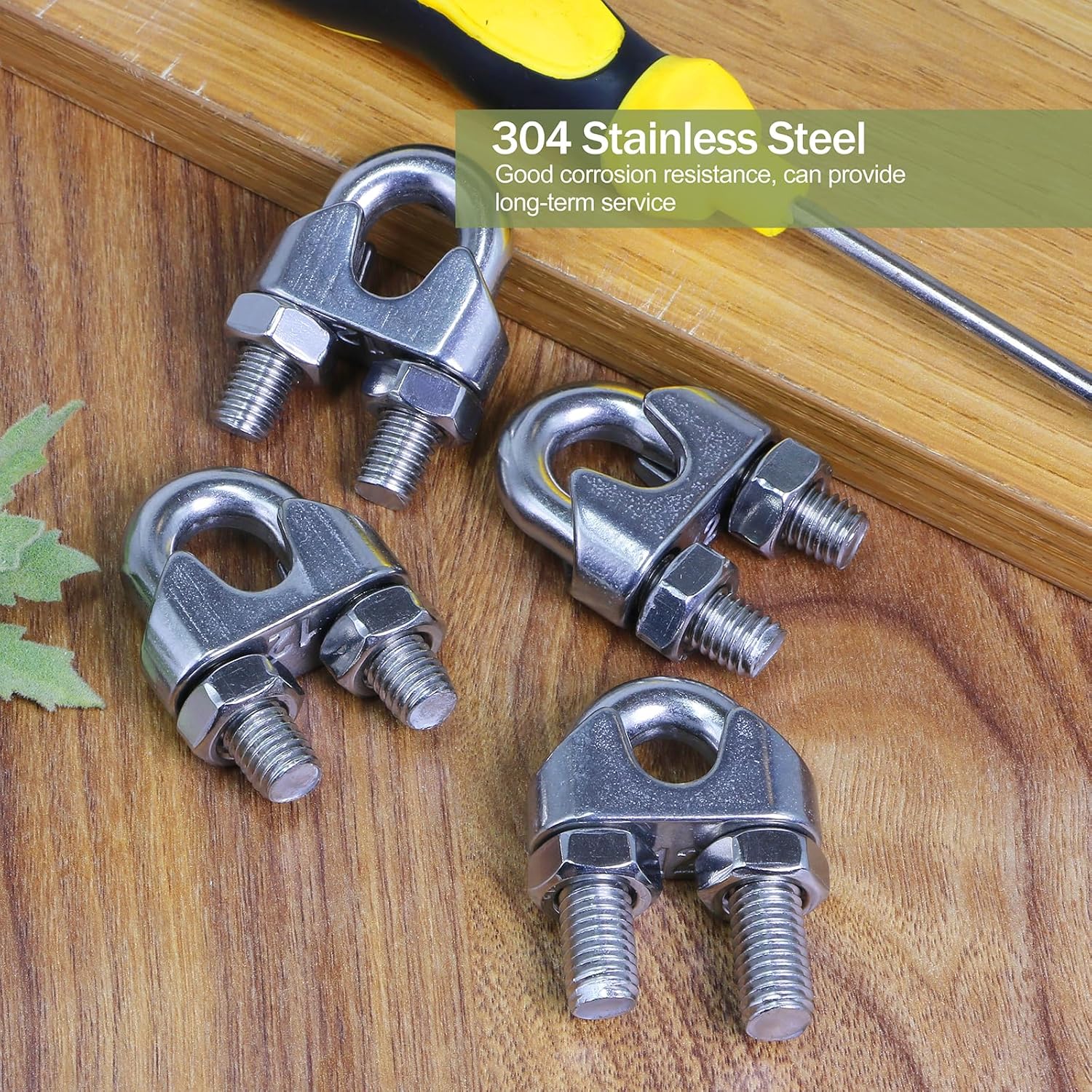 4pcs M12 Wire Rope Clamp, 7/16 inch Cable Clamps Stainless Steel Wire Rope Clips - Image 6